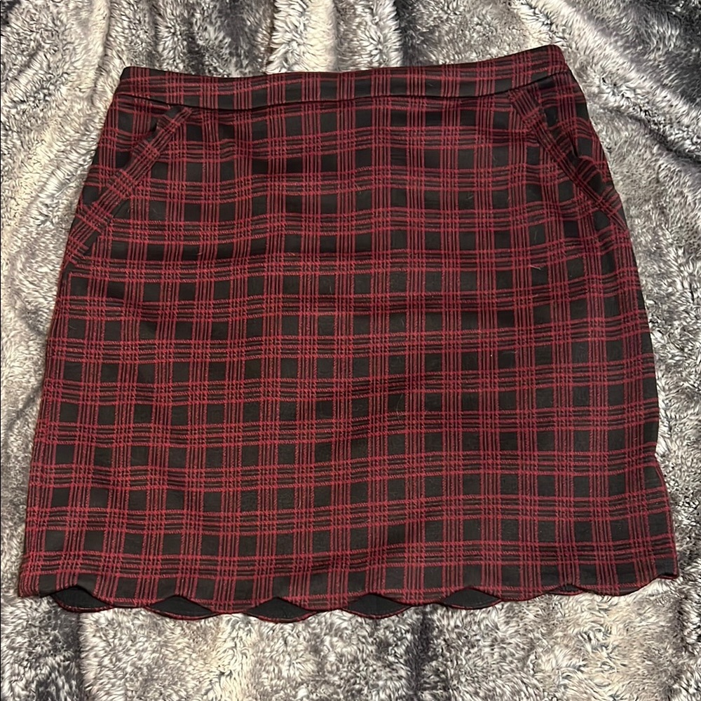 Plaid Red and Black Women's Skirt